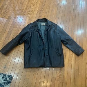 leather men’s vintage jacket , good for bigger people a little bit distressed